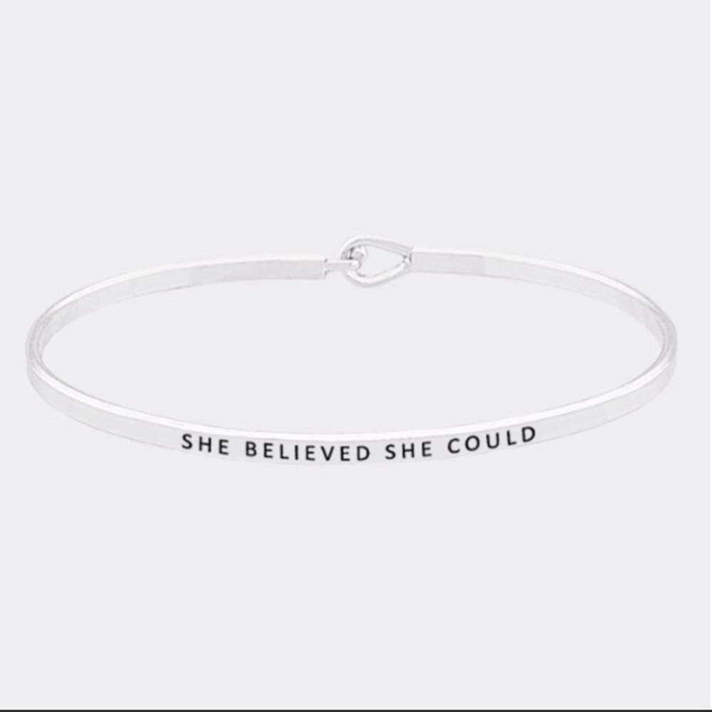 Affirmation mantra rose gold minimalist bracelet - Picture 5 of 6